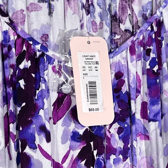 NWT Allison Daley‎ Floral Print Tie Hem 3/4 Sleeve Keyhole Neck Top Size L - Picture 10 of 14